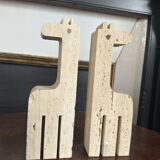 Pair of travertine bookends by Fratelli Mannelli, Italy 1970 vintage