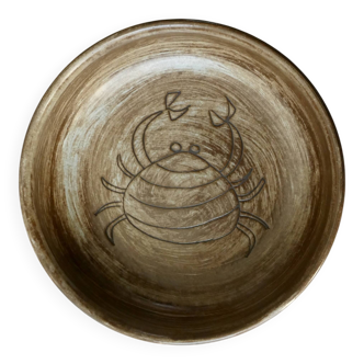 empty pocket bowl in stoneware signed Guy Roland Marcy, around 1960