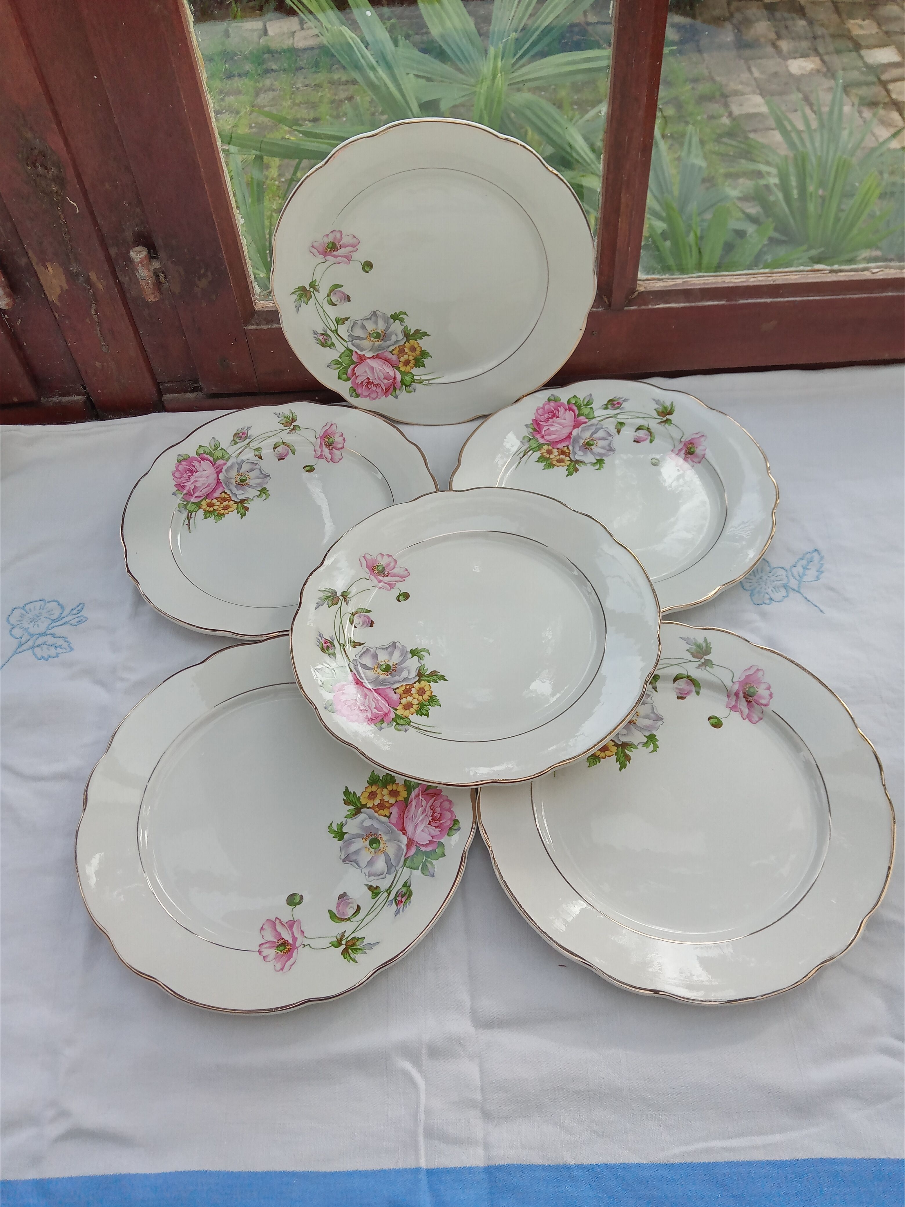 Set of 6 flat plates Digoin