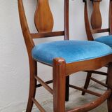 Set of 6 directoire style velvet chairs