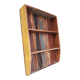 Wall shelf 3 shelves + 4 hooks cast iron in polychrome wood