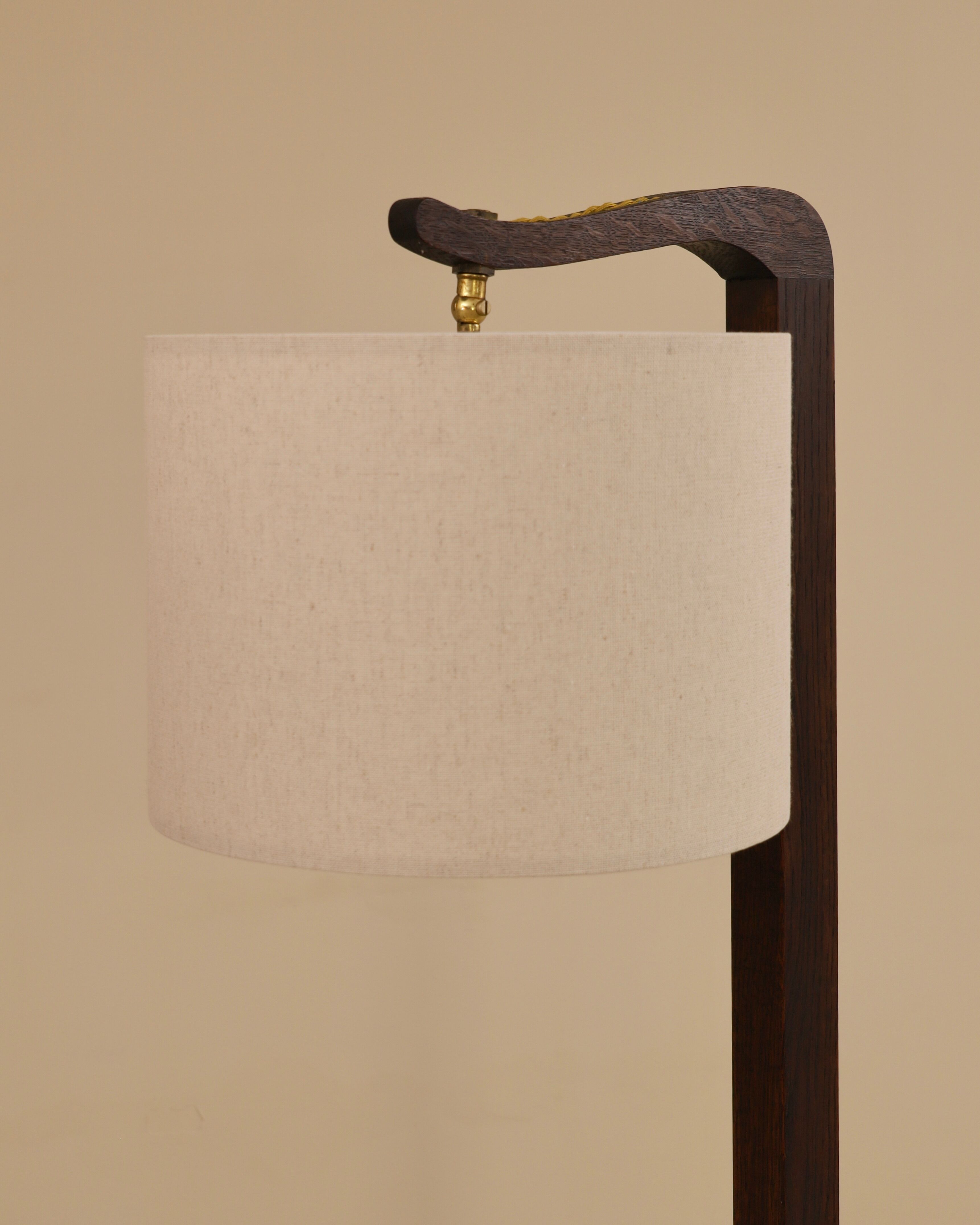 Floor lamp in solid oak, France, 1940s
