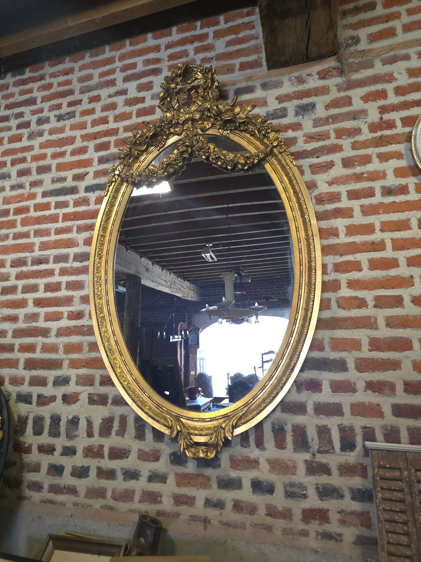 Oval mirror in Louis XV style, large model.
