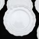 6 Assiettes plates en faïence de Gien modèle Louis XV blanc
