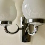 Double wall lamp in chromed metal 1970