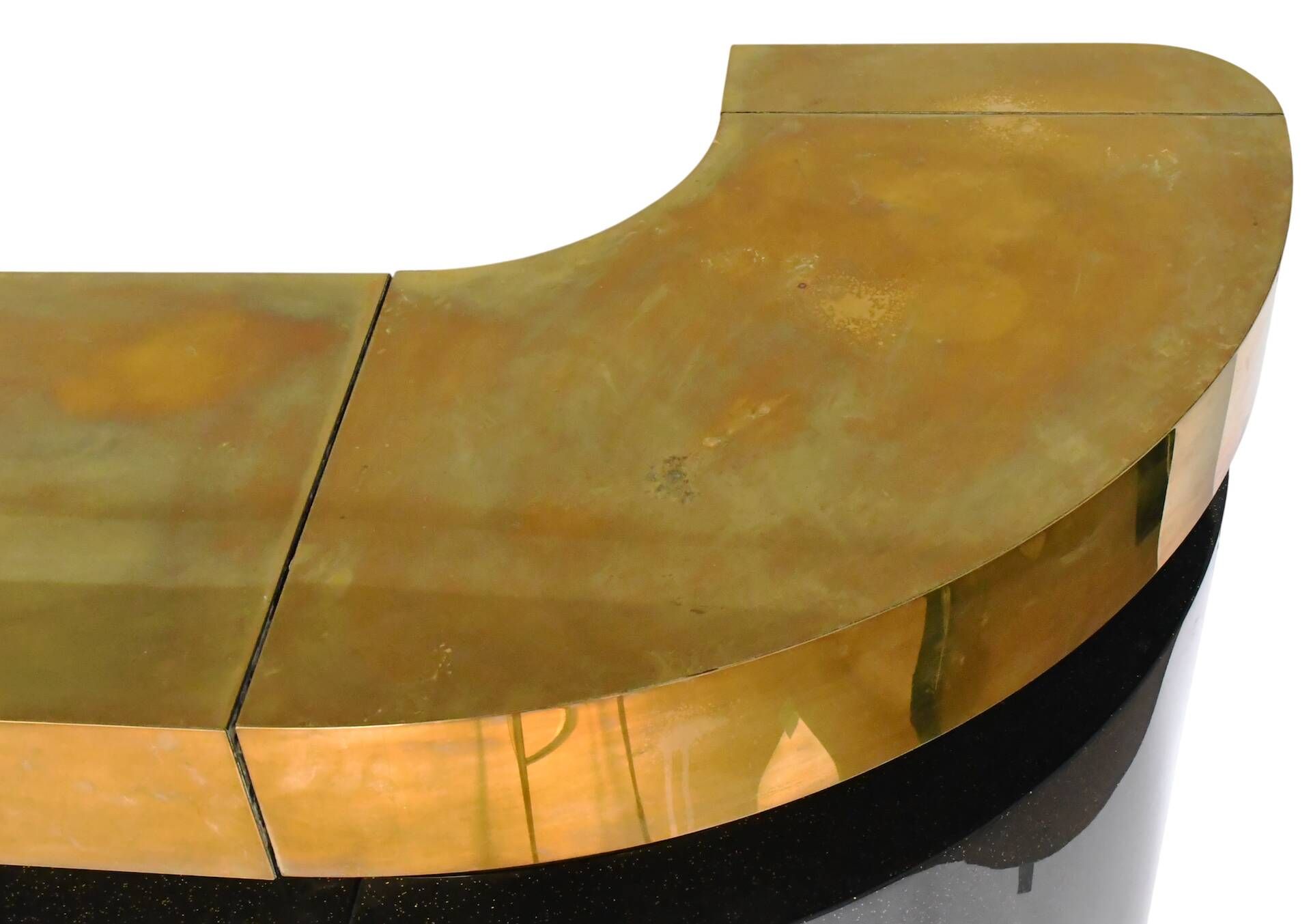 Large bar in black lacquer and gilded brass by Jean-Claude Mahey