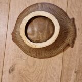 Deep plates in the shape of fish in stoneware