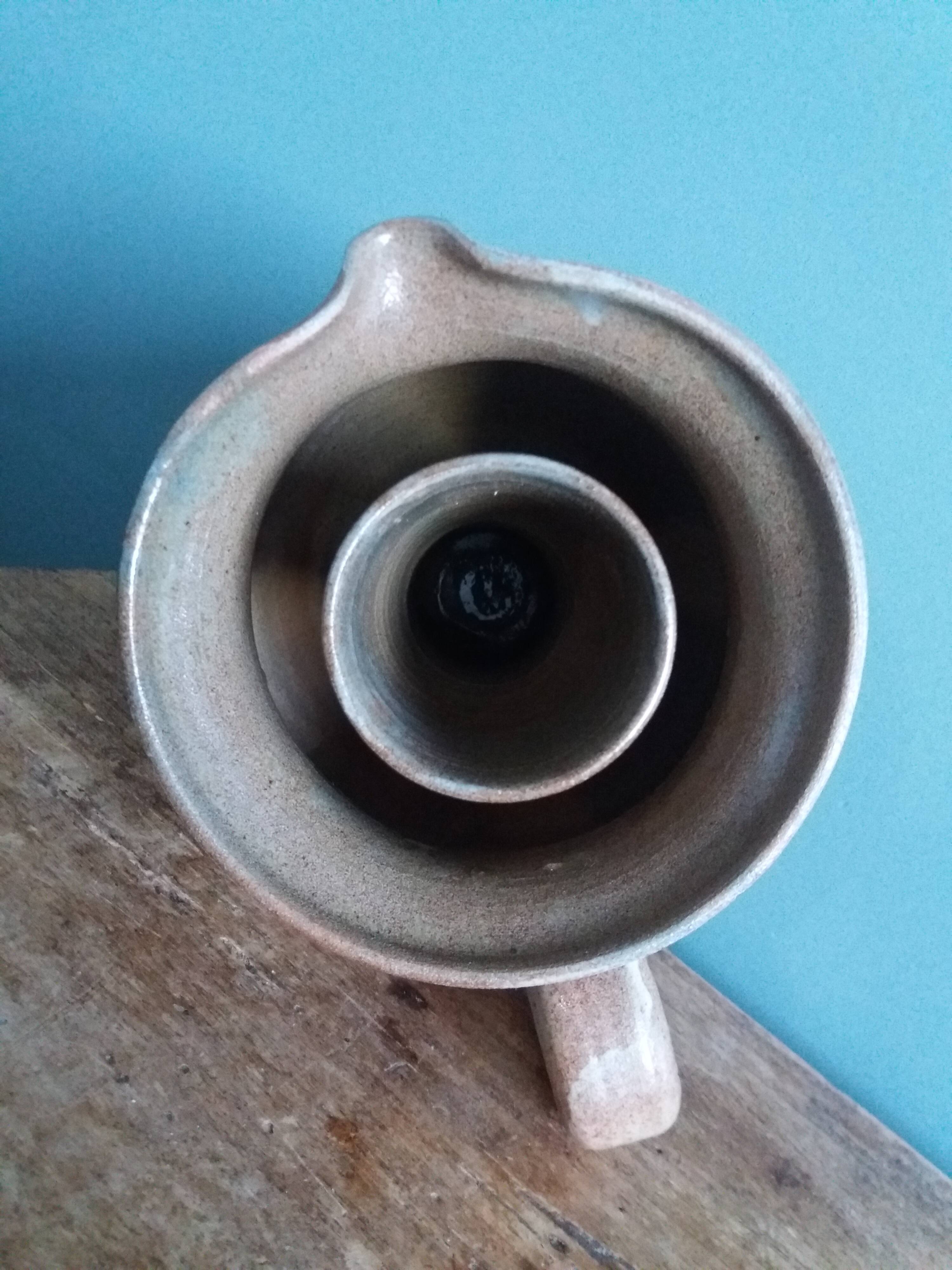 Stoneware ice bucket signed