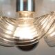 peill & putzler mid century PENDANT LAMP 'wave' clear glass chrome 1960s
