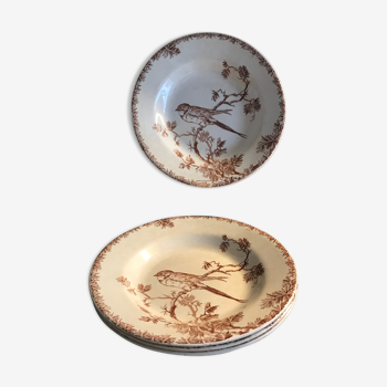 4 assiettes creuses Porcelaine Opaque Gien modèle provençal