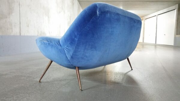 Canapé sofa egg biomorphique de Fritz Neth pour correcta années 1955