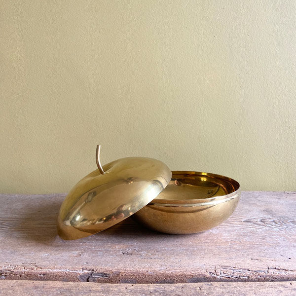 Golden brass apple candy box