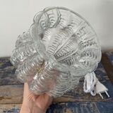 Vintage portable lamp in electrified chiseled glass to nine