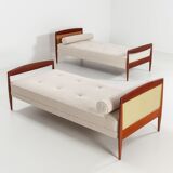 Scandinavian daybed in teak and cane Denmark 1960