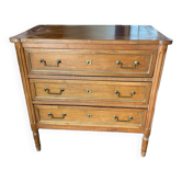 Antique wooden chest of drawers gilded brass cuffs