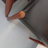 Set of 6 vintage Scandinavian Fristho Franeker chairs in teak and skai from the 60s
