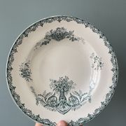 Set of 7 mismatched hollow plates Terre de Fer XIXth
