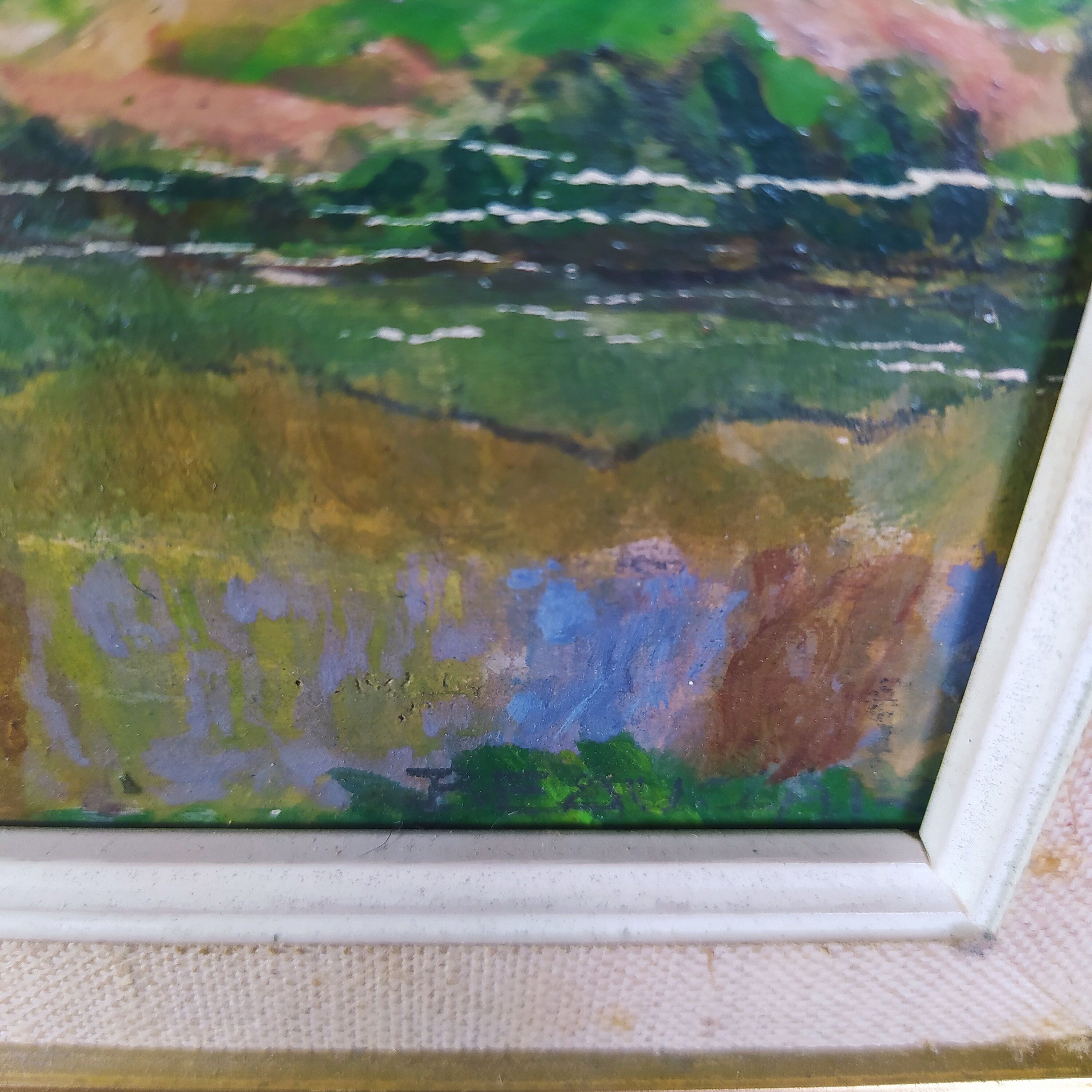 Painting by rene beauclair (1875-1960) painter of montauban the lespinet canal