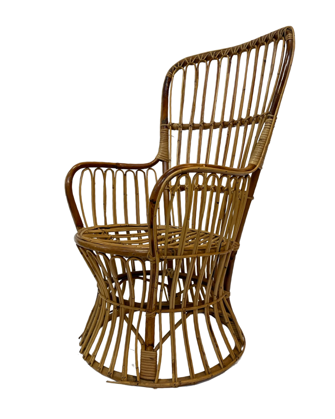 Set of two mid century rattan armchairs by bonacina 1950 design