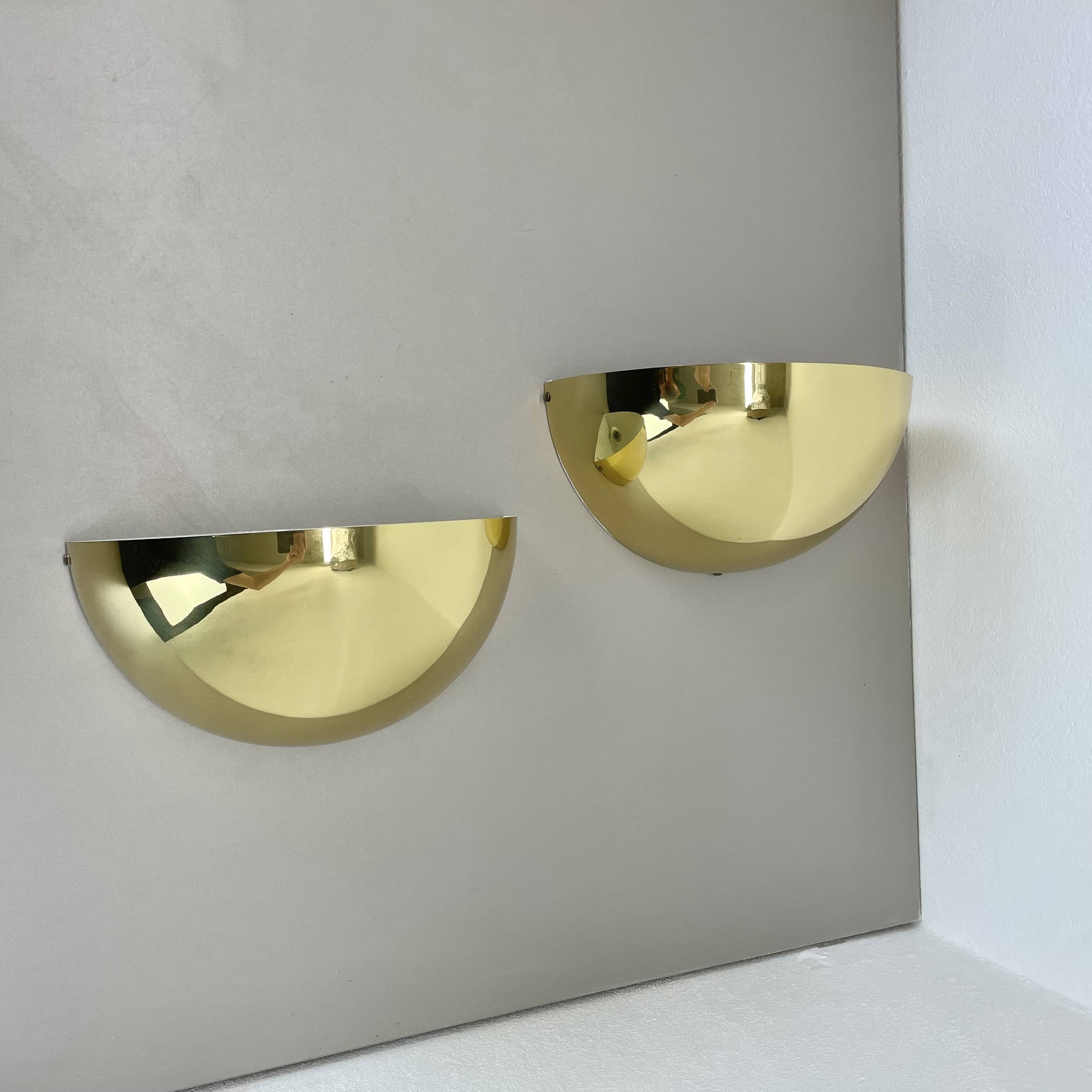 Set of 2 Brass Sciolari Style Wall Light Sconces Bankamp Leuchten, Germany, 1980