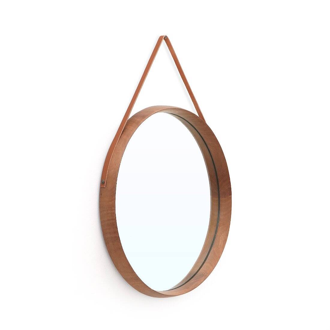 Round mirror with teak frame, 1960s