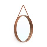 Round mirror with teak frame, 1960s