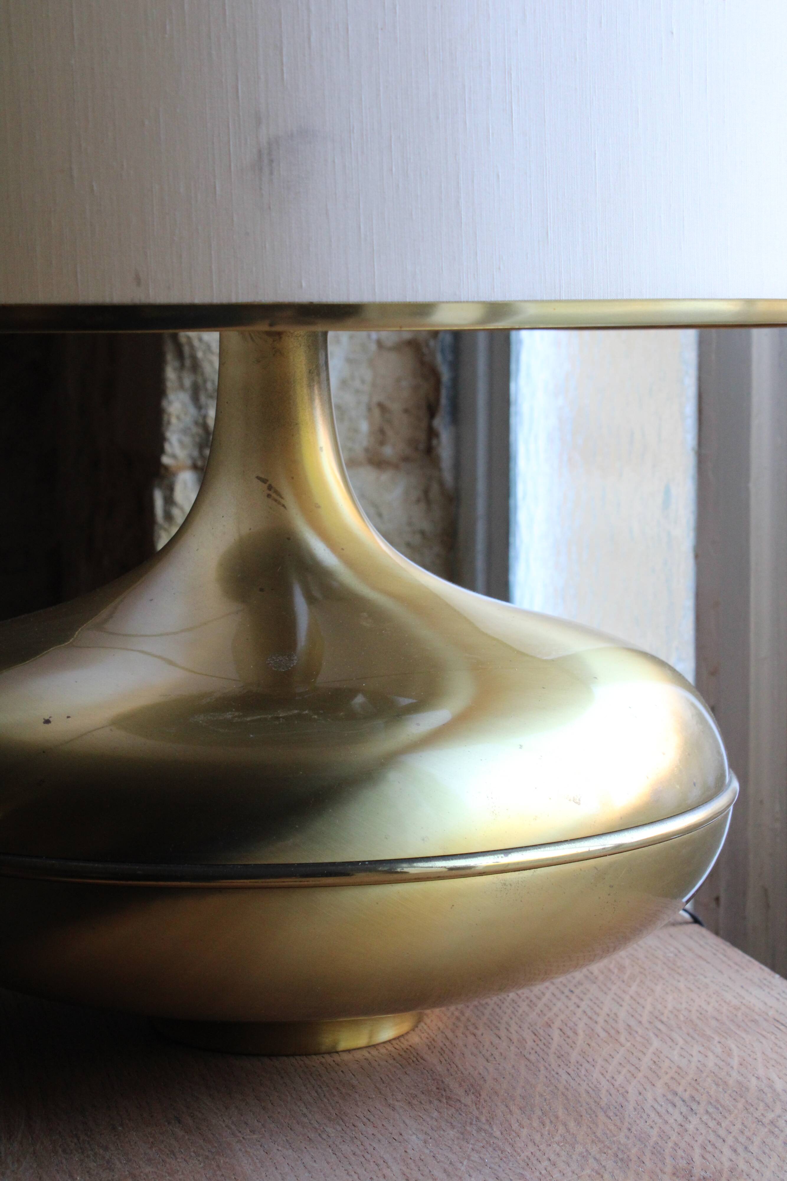 Italian brass and fabric lamp, 1960