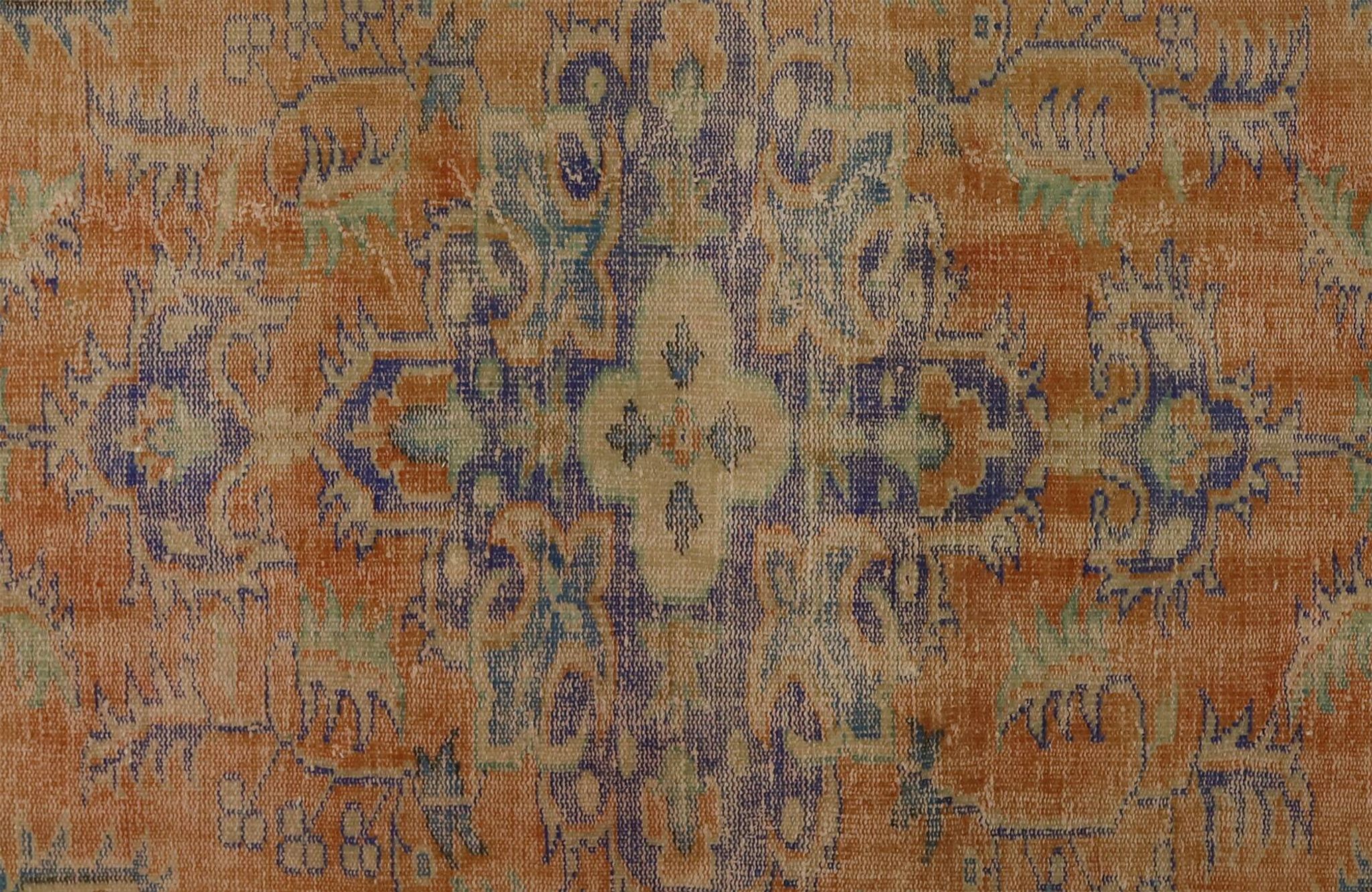 One-of-a-kind turkish handwoven vintage rug - rustic vintage charm 290x 140