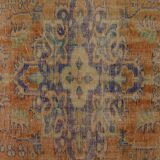 One-of-a-kind turkish handwoven vintage rug - rustic vintage charm 290x 140