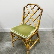 Set of six English "Invincible" bamboo and rattan chairs by Angraves, 1970s