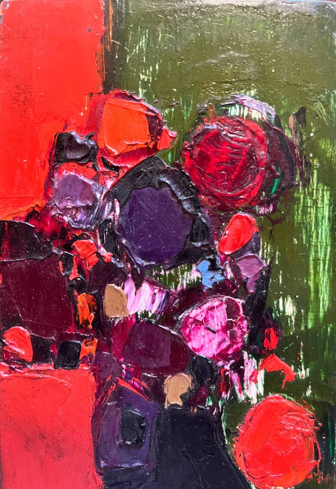 Tableau HSP Michel Dufour (1942) "Bouquet de fleurs abstrait