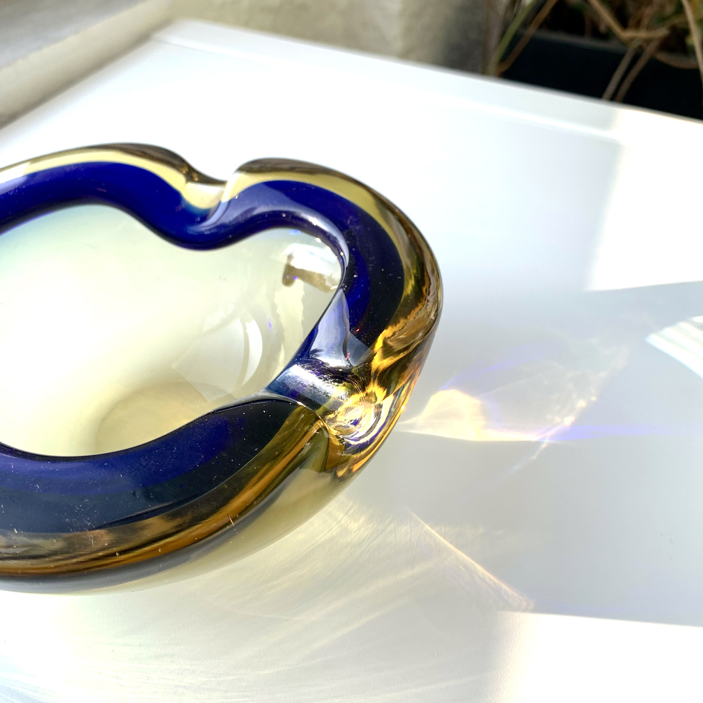 Ashtray or empty Murano glass pocket (Sommerso technique)