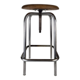 Industrial metal and wood stool
