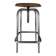 Industrial metal and wood stool