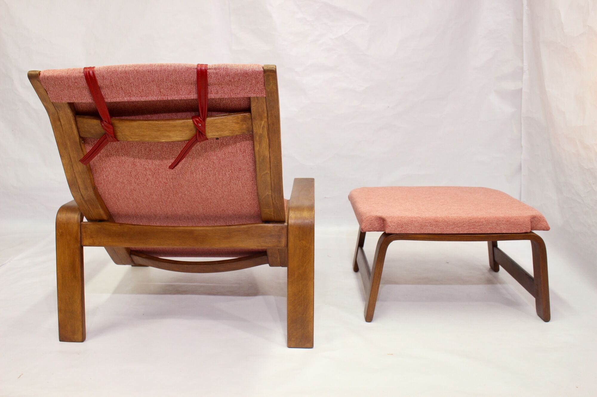 Pulkka chair and ottoman by Ilmari Lappalainen for Asko, 1963
