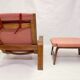 Pulkka chair and ottoman by Ilmari Lappalainen for Asko, 1963
