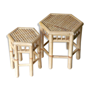 tables basses en bambou,