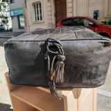 Vintage leather pouf