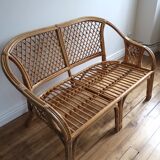 Rattan and wicker sofa and armchair