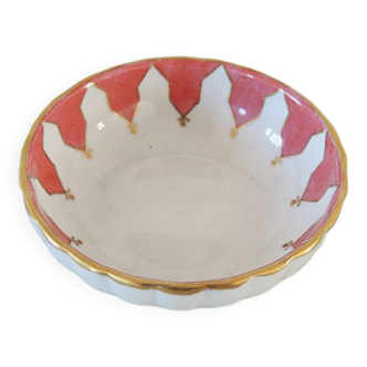 Old porcelain bowl of pillivuyt rose & gold decor