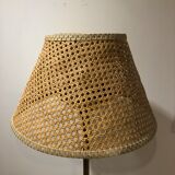 Brass floor lamp and cannage