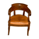 Old leather office chair And solid wood