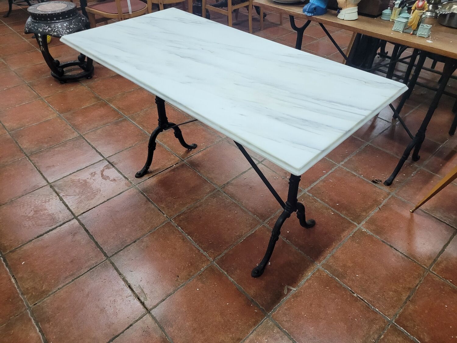 Bistro table with marble top