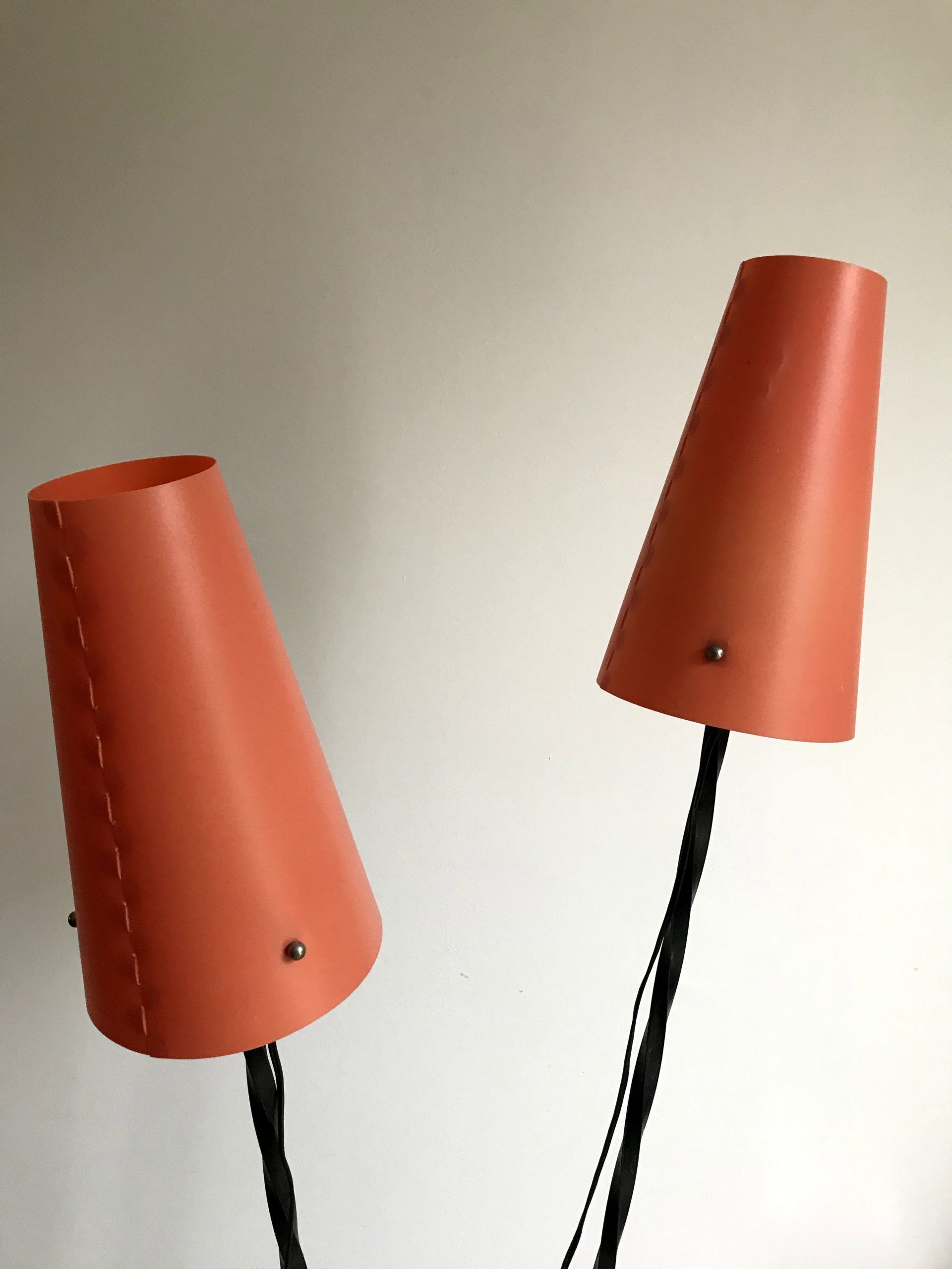 Vintage three-way two-light floor lamp