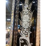 21st Century Venetian Black Floreal Hand-Carving Wall Mirror in Murano Glass