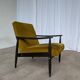 Vintage Yellow Fabric Armchair: Mid-Century Modern Lounge Chair
