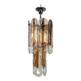 Italian Vintage Murano glass chandelier by Mazzega, model Occhio. Italy '70