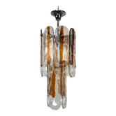 Chandelier vintage en verre de Murano italien par Mazzega, modèle Occhio. Italie années 70.