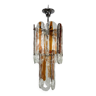 Italian Vintage Murano glass chandelier by Mazzega, model Occhio. Italy '70