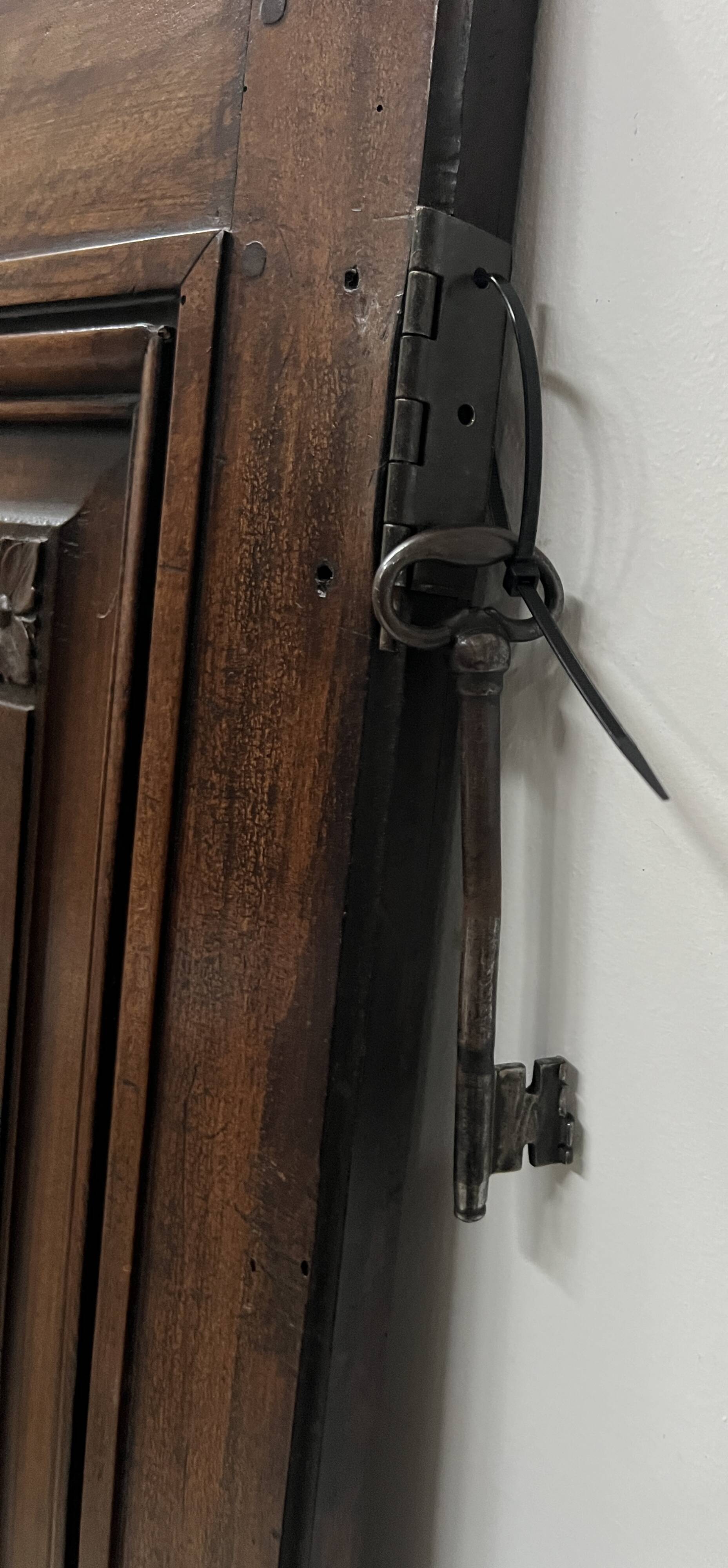 Pair of 18th-century solid walnut double-panel doors